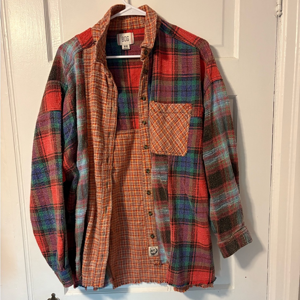 BDG Red and Blue Plaid Shirt